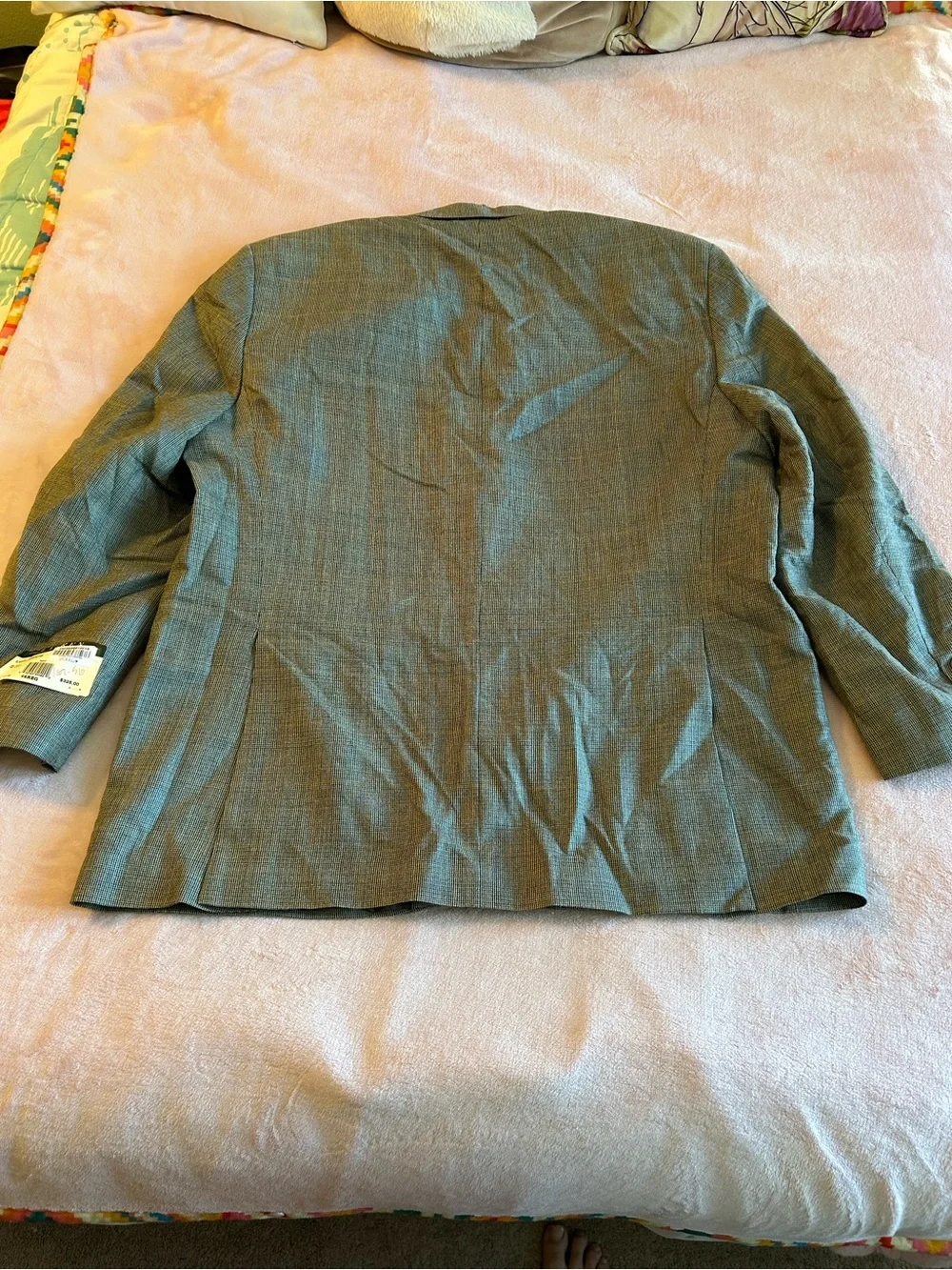 Lauren Ralph Lauren silk/wool blend men’s gray puppytooth print blazer size 46R
